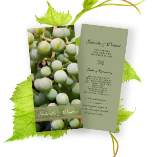 Green Grapes Vineyard Wedding Program