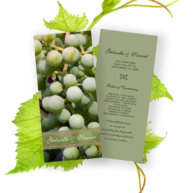 Green Grapes Vineyard Wedding Program (Creator Uploaded)