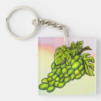 Green Grapevine and Bacchus riding lion pastel Key Ring
