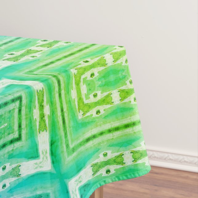 Green Graphic Pattern Tablecloth (In Situ)