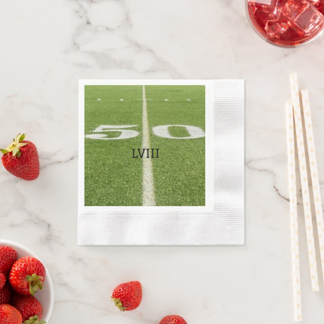 Green Grass 50 Yard Line Football Field  Napkin (Insitu)