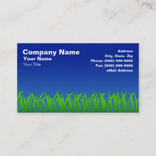 Green Grass Against Blue Clear Sky Business Card