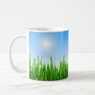 Green Grass And Sky Banner Coffee Mug
