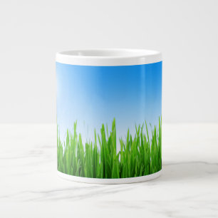 Green Grass And Sky Banner Large Coffee Mug