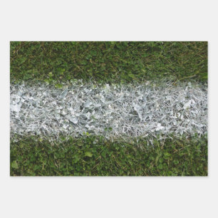 Green Grass and White Paint Sports Field Wrapping  Paper Sheet