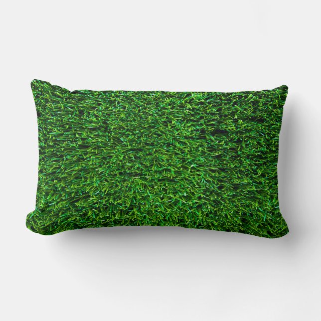 Green Grass Background Lumbar Cushion (Front)