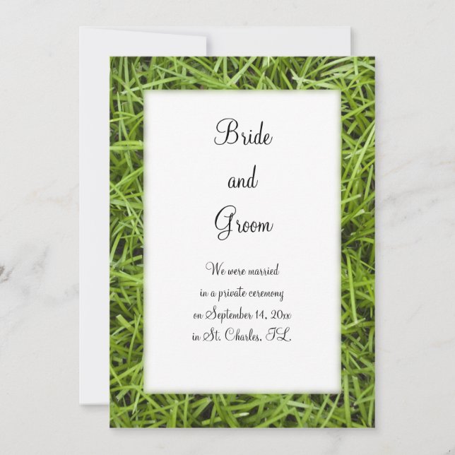 Green Grass Backyard Marriage Announcement (Front)