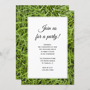 Green Grass Backyard Party Invitation