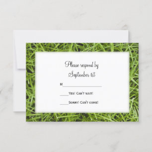 Green Grass Backyard Wedding RSVP Card
