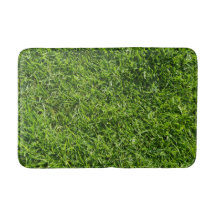 Green grass bath mat