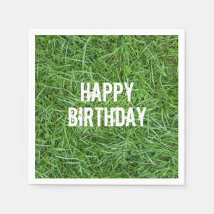 Green Grass Birthday Napkin