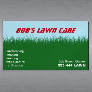 Green Grass   Blue Sky Magnetic Business Card