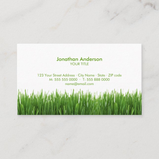Green Grass business card (Front)