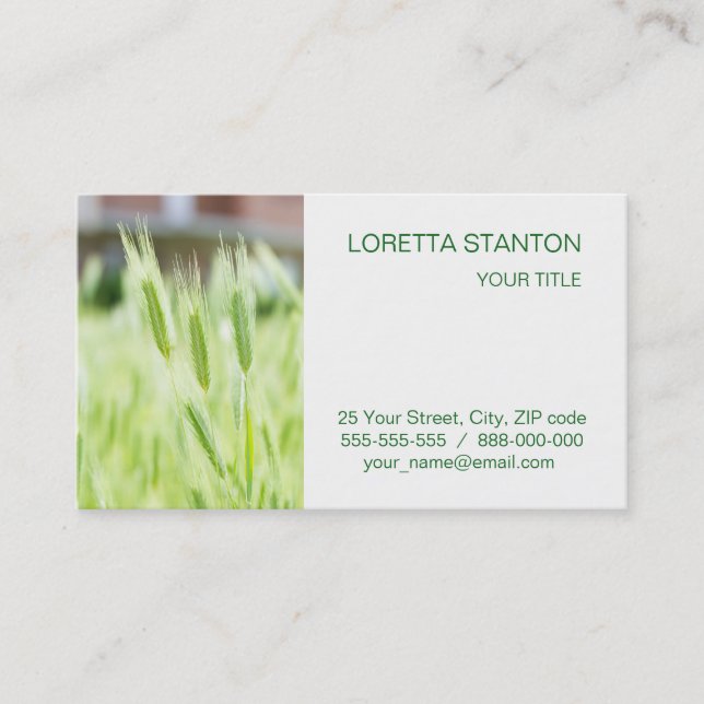 Green grass business card (Front)