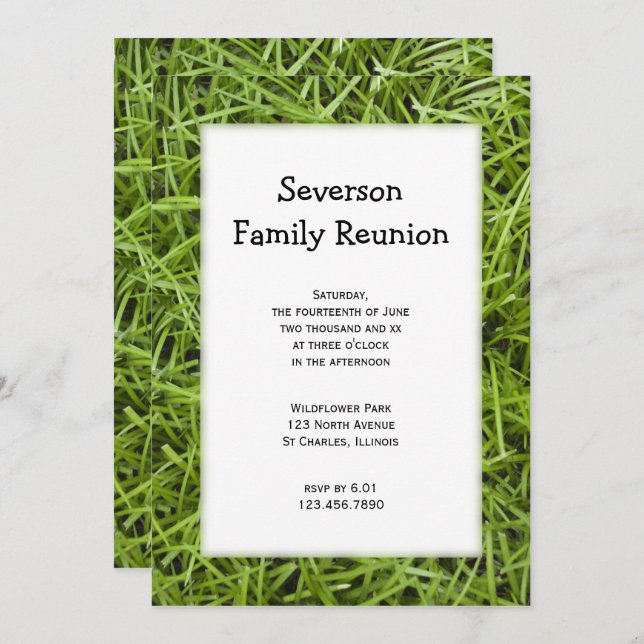 Green Grass Family Reunion Invitation (Front/Back)