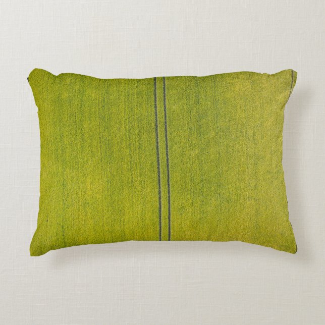 Green grass field decorative cushion (Front)