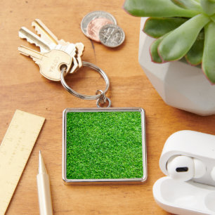 Green grass key ring