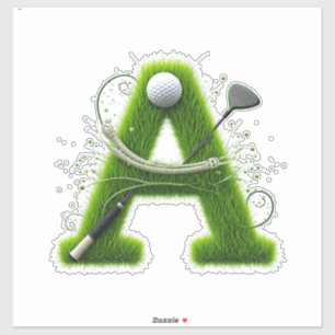 Green Grass Letter A With Golf Clubs: Sport, Natur