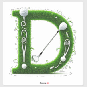 Green Grass Letter D With Golf Clubs: Sport, Natur