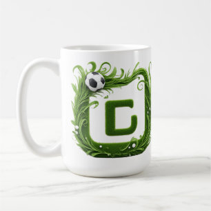 Green Grass Letter G With Soccer Ball Coffee Mug