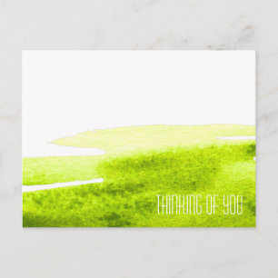Green grass lime watercolor minimal postcard