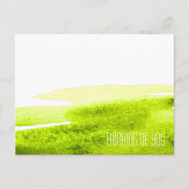 Green grass lime watercolor minimal postcard (Front)