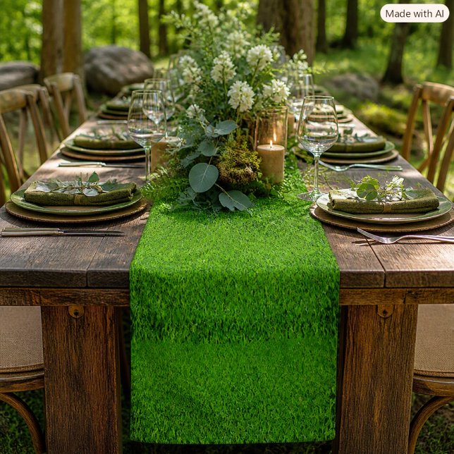 Green Grass Nature Inspired Table Decor Short Table Runner (Creator Uploaded)