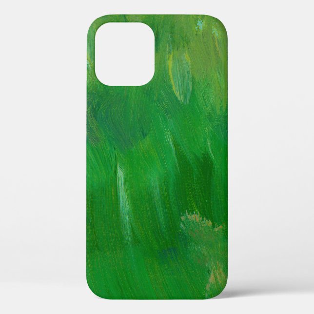 Green grass paint texture. Hand drawn background.  Case-Mate iPhone Case (Back)