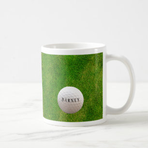Green Grass, Personalised Golfball on Grass Coffee Mug