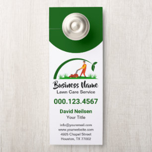 Green Grass Simple Lawn Care Mowing Landscaping Door Hanger