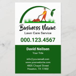 Green Grass Simple Lawn Care Mowing Landscaping Flyer