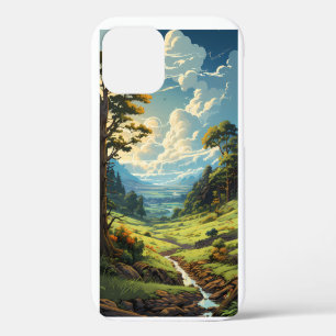 Green Grass Sky Landscape iPhone 12 Case