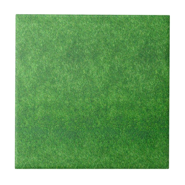 Green Grass Texture Abstract Background Ceramic Tile (Front)