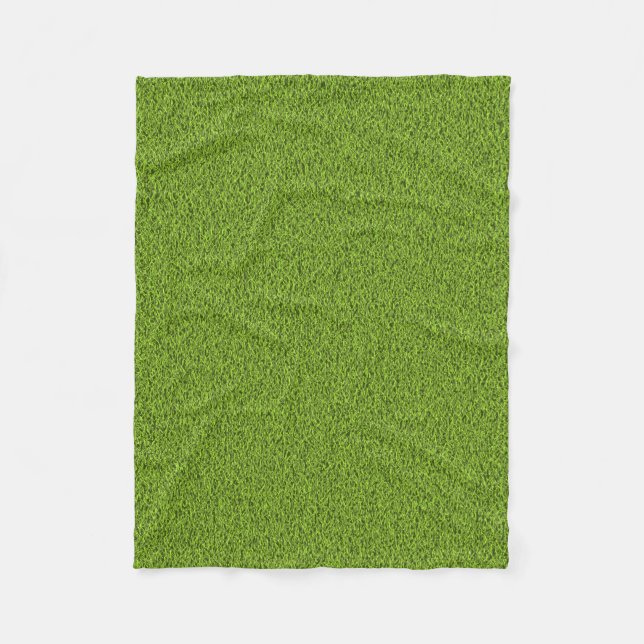 Green grass texture fleece blanket (Front)