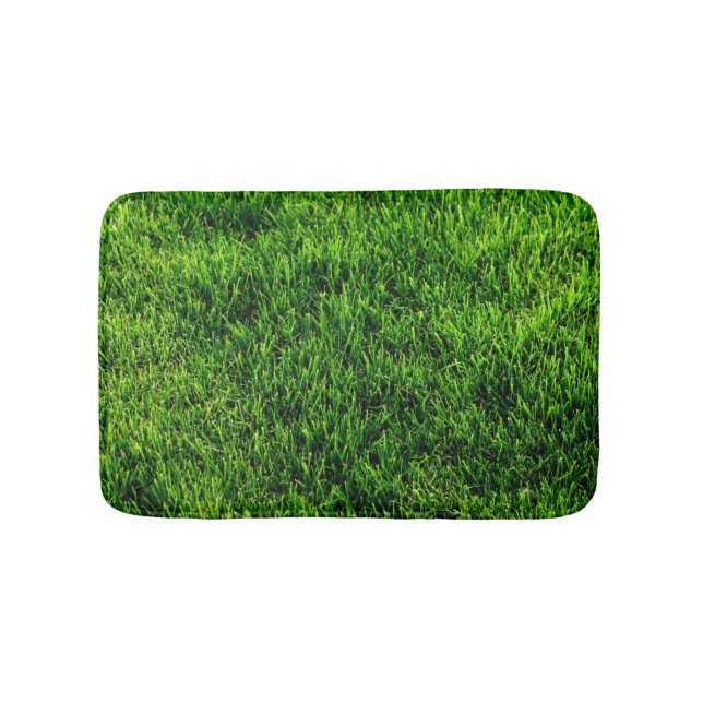 Green grass texture from a soccer field bath mat (Front)