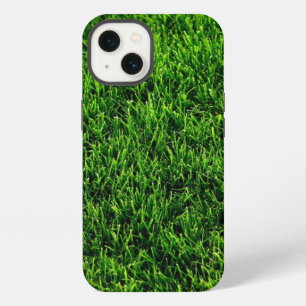 Green grass texture from a soccer field iPhone case