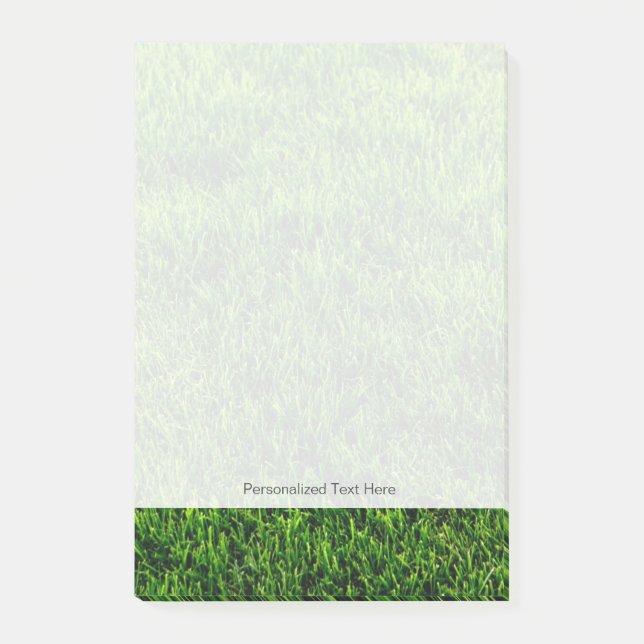 Green grass texture from a soccer field post-it notes (Front)