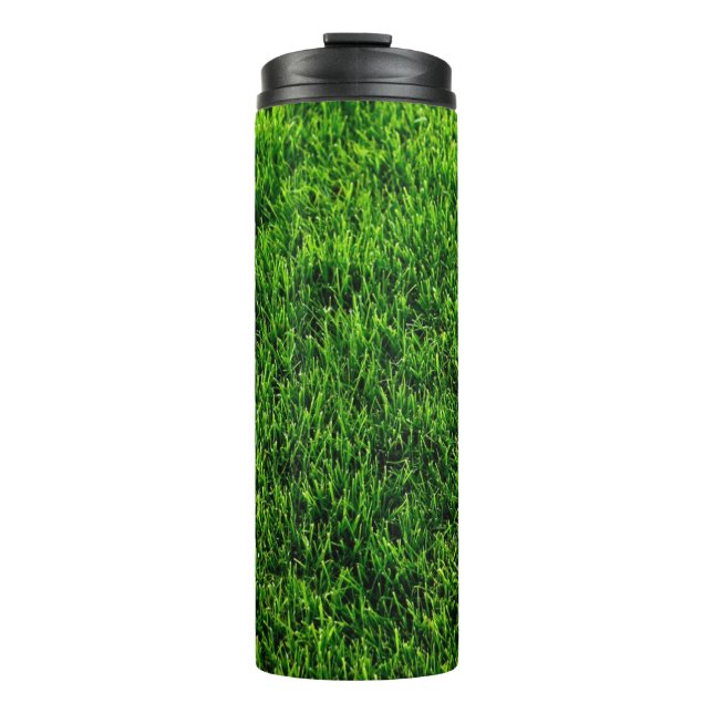 Green grass texture from a soccer field thermal tumbler (Front)