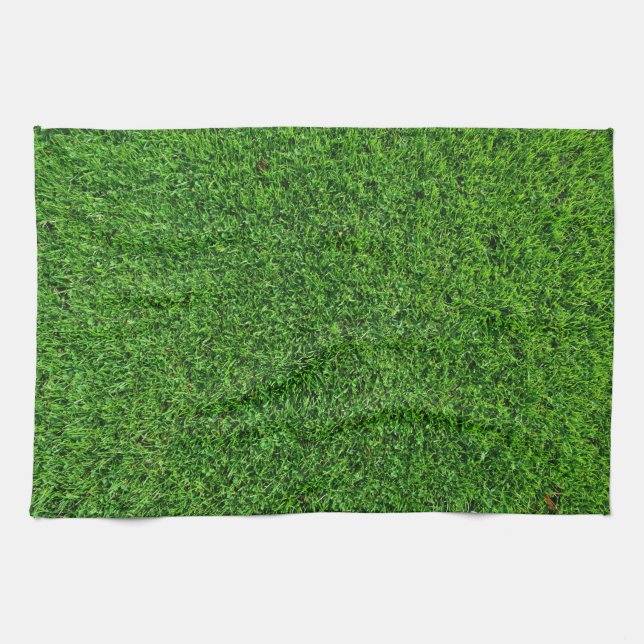 Green Grass Texture Tea Towel (Horizontal)