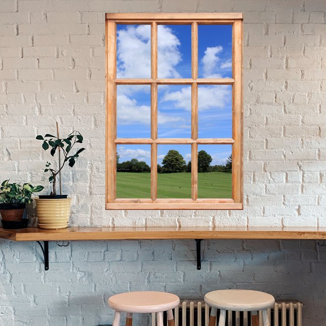 Green Grass, Trees and Blue Sky Faux Window View Poster (Creator Uploaded)