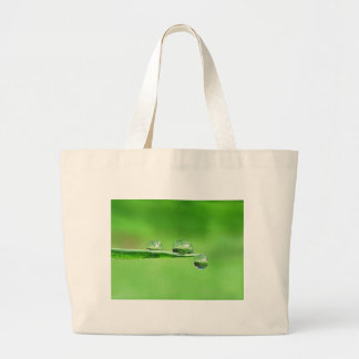 Green Grass with Dew Peaceful Nature Meditation Large Tote Bag