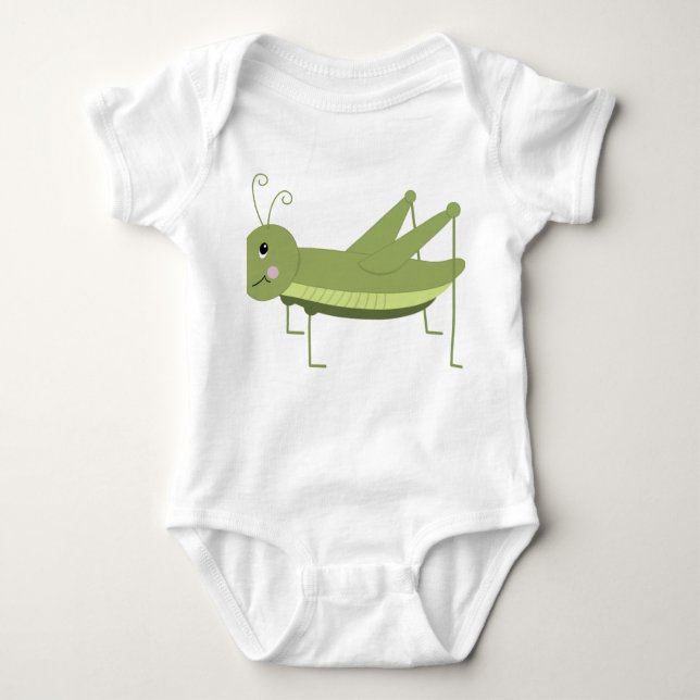 Green Grasshopper Baby Bodysuit (Front)
