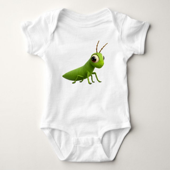 Green Grasshopper Baby Bodysuit (Front)