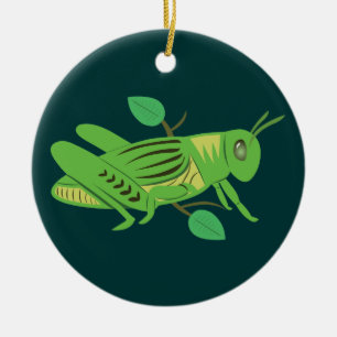 Green Grasshopper Ceramic Tree Decoration