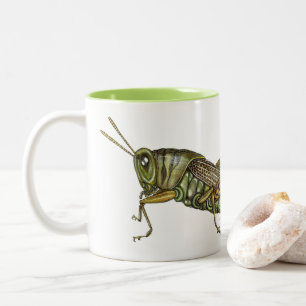 Green Grasshopper Two-Tone Coffee Mug