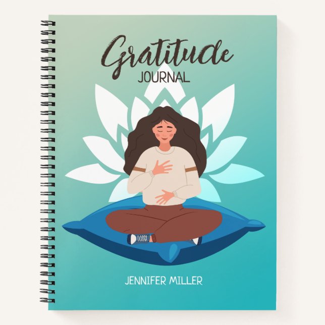 Green Gratitude Journal, Law of Attraction  Notebook (Front)
