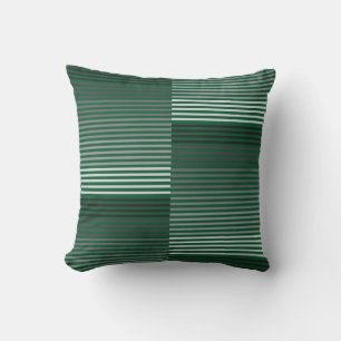 Green, Gray, Black, White Stripes Cushion