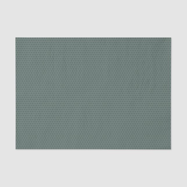 Green Gray Hexagon Pattern Tissue Paper (Front)