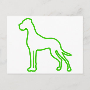 Green Great Dane Postcard