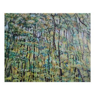 Green green forest painting poster